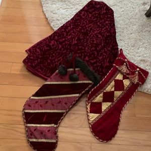 Christmas tree skirt and stockings